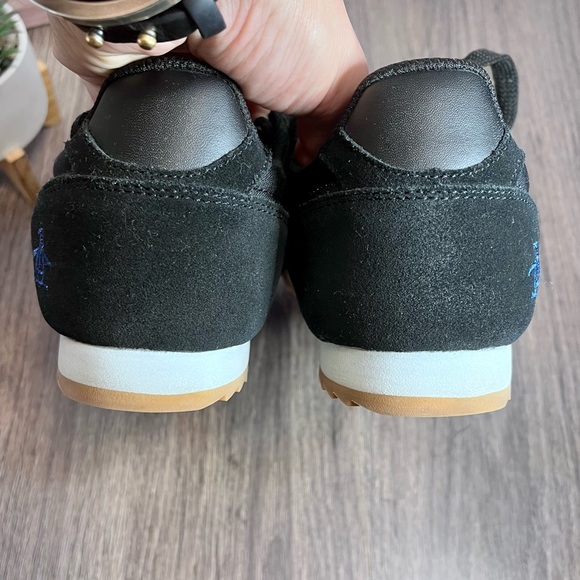 *Penguin | Black Suede  Canvas Multi Color Striped Sneakers Size 10 - Picture 6 of 16